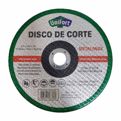 DISCO CORTE METAL/INOX 2T 7X1/16X7/8 UNIFORT